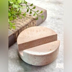 New Pink Marble Stone Cell Phone Heavy Freestanding Holder Stand